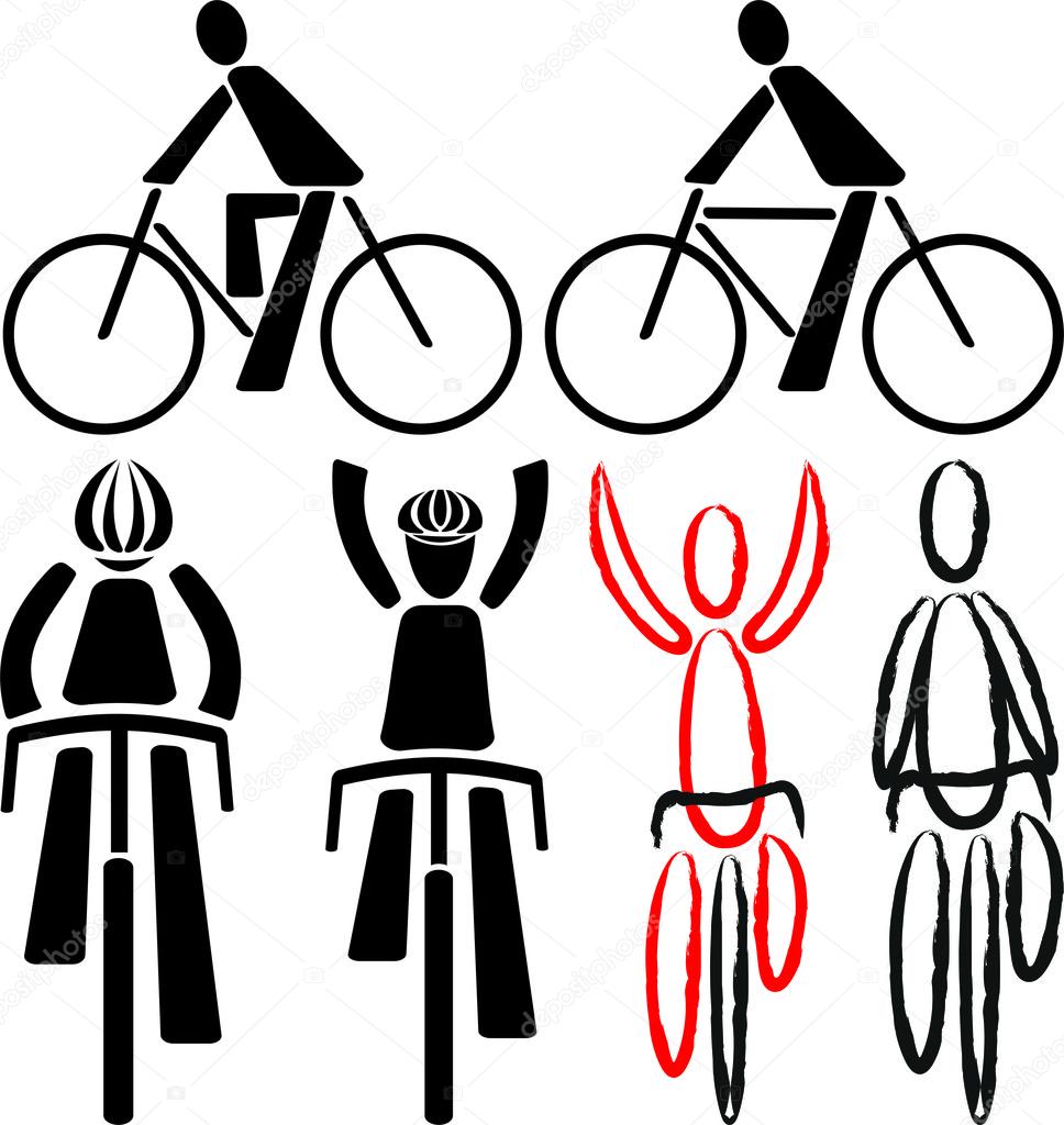 Bicyclist - signs and silhouettes