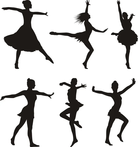 Silhouette danse - femme — Image vectorielle