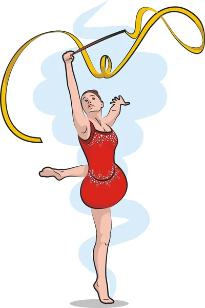 Художественная гимнастика - лента — стоковый вектор