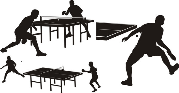 Table tennis - silhouettes