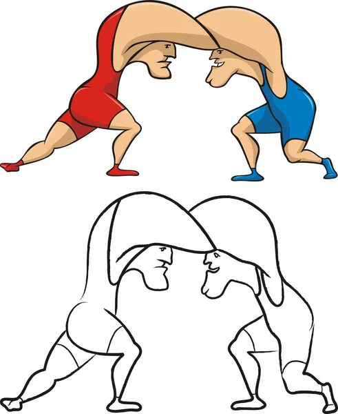 Lucha contra la lucha - deportes de contacto — Vector de stock