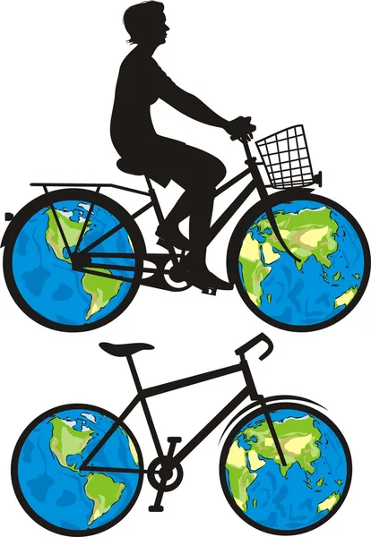 Vélo est un monde — Image vectorielle