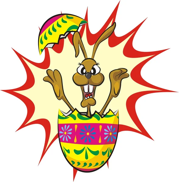 Conejo de Pascua y Huevo de Pascua — Vector de stock