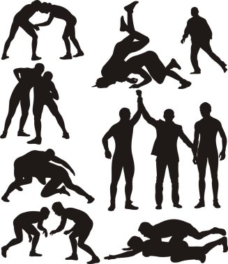 Güreş silhouettes