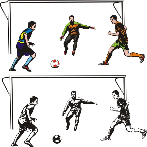 Voetbal - goalmouth actie — Stockvector