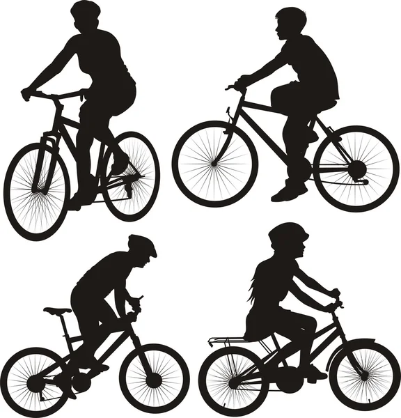 Bisiklet, devir, bicylist - simge — Stok Vektör