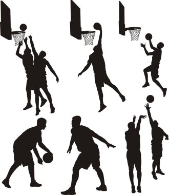 Basketbol oyuncuları - siluet