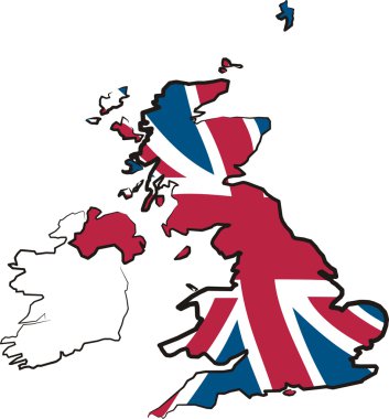 İngiltere - bayrak ve harita