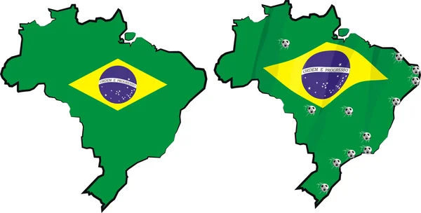 Brazílie - země a vlajky — Stockový vektor
