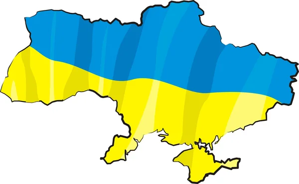 Ukraine - map and flag — Stock Vector