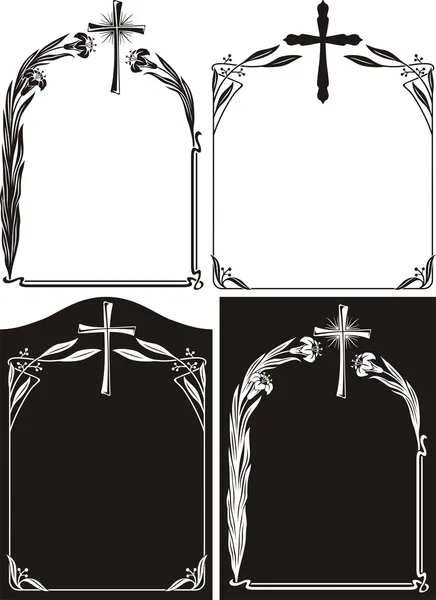 Некролог - рамки в стиле ар-деко — стоковый вектор
