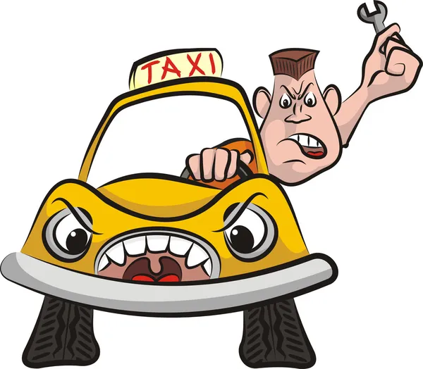 Taxichaufför - road rage — Stock vektor
