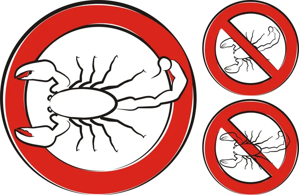 Scorpion - warning sign — Stock Vector