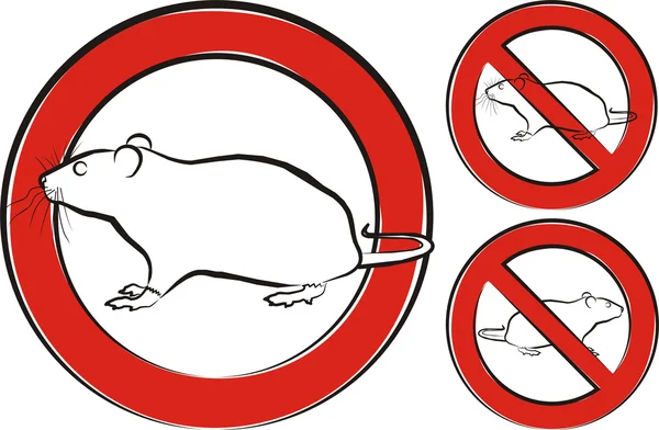 Rat, rongeur - signe d'avertissement — Image vectorielle