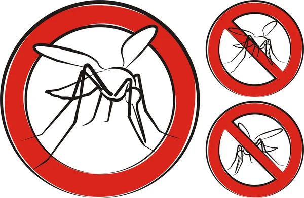 Mosquito - warning sign — Stock Vector