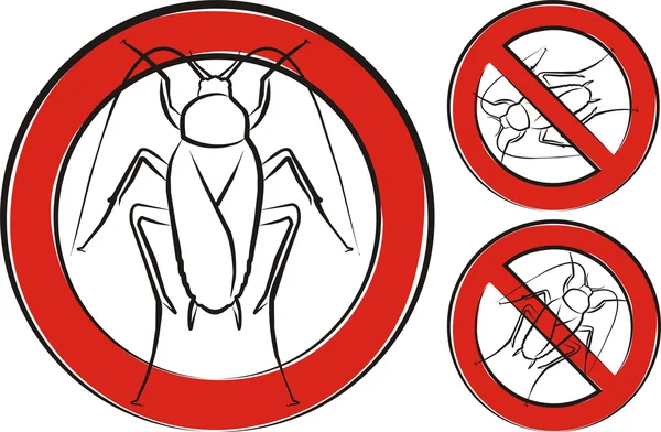 Cockroach - warning sign — Stock Vector