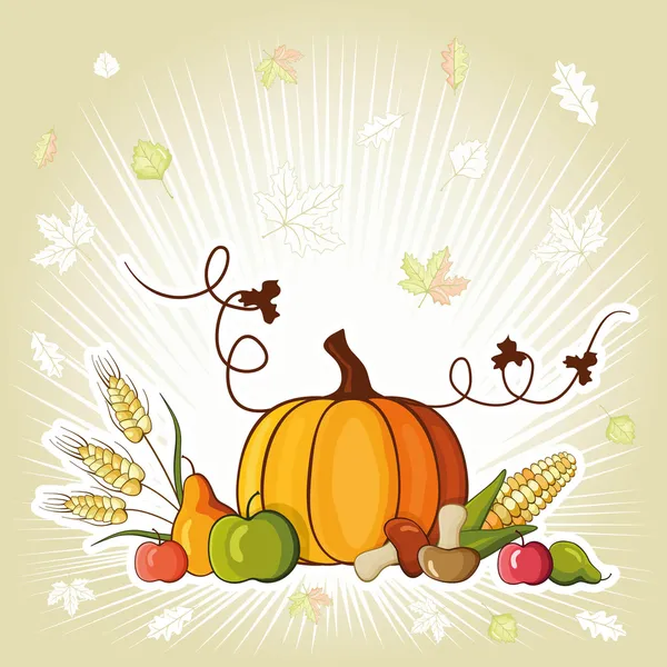 Illustration de fond d'automne pour un joyeux jour d'Action de grâces — Image vectorielle