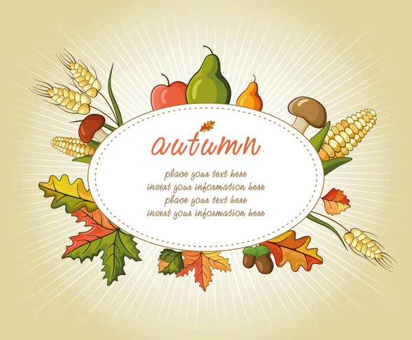 Herbst Hintergrund Illustration für glücklichen Erntedanktag — Stockvektor