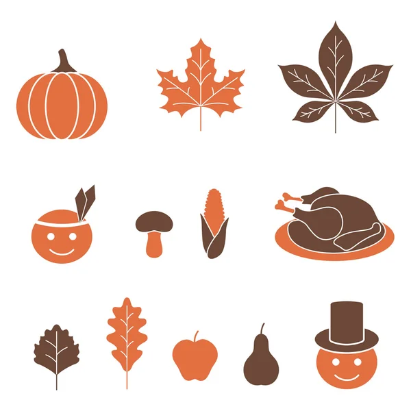 Thanksgiving pictogrammen Rechtenvrije Stockillustraties