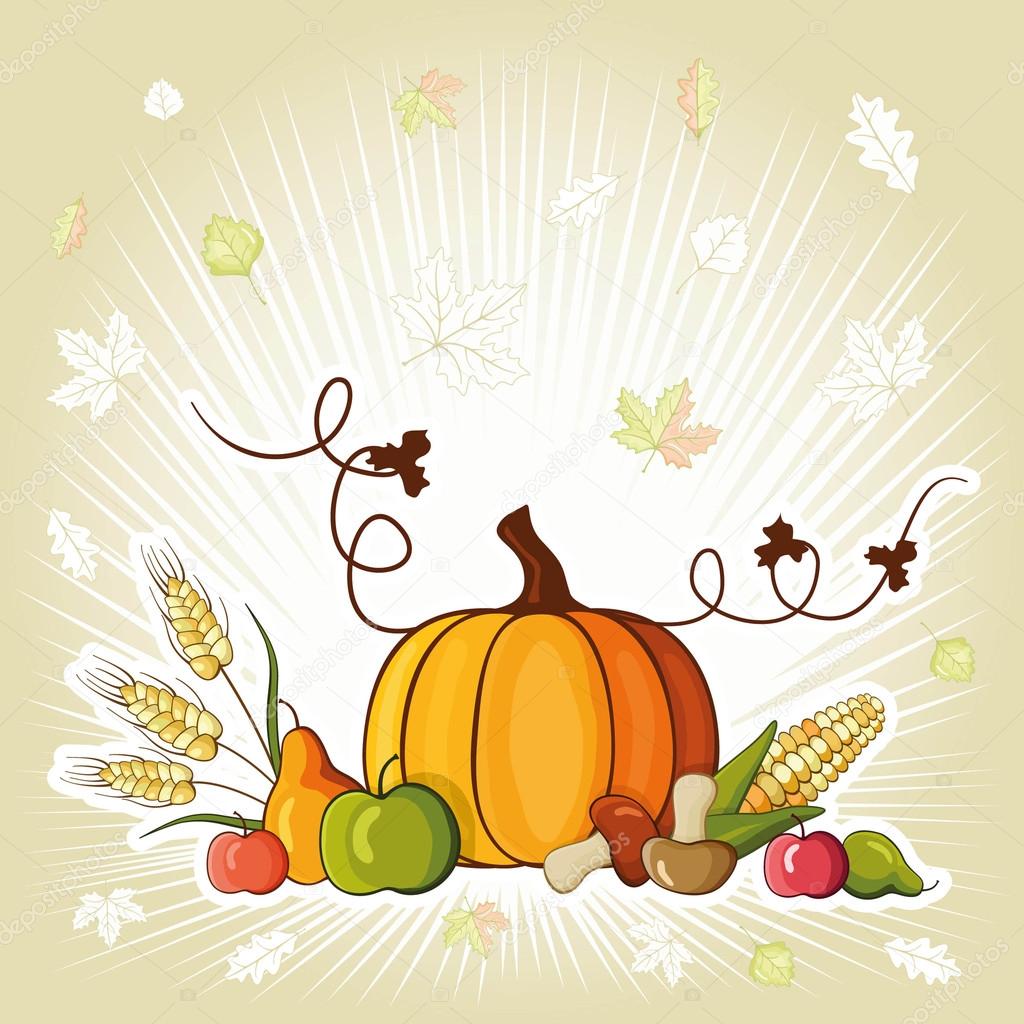 Autumn background illustration for happy thanksgiving day
