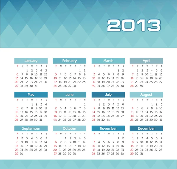 Vektorové kalendář 2013 — Stockový vektor