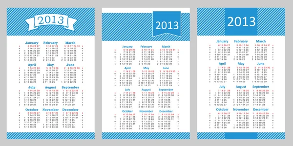 Calendario 2013 stabilito — Vettoriale Stock