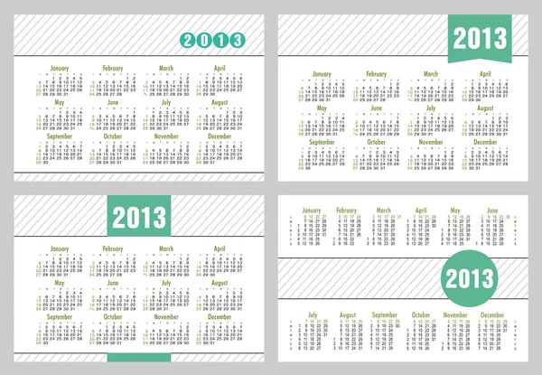 Calendario 2013 stabilito — Vettoriale Stock