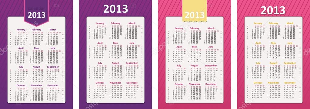 Calendario 2013 conjunto Vector de stock #14924355 de ©ayra