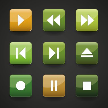 Media player düğmeleri koleksiyonu