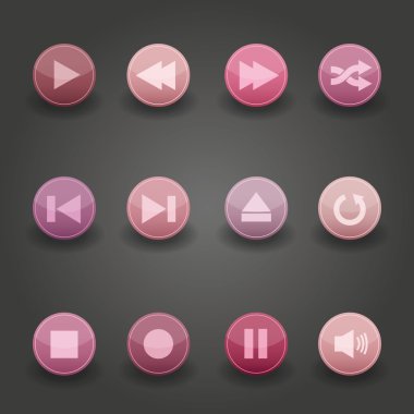 Media player düğmeleri koleksiyonu