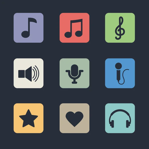 App simgeleri müzik — Stok Vektör