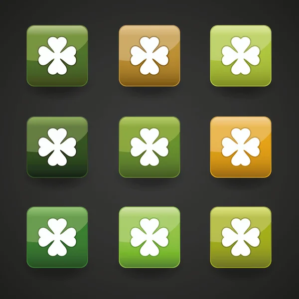 App icona impostata con l'immagine di trifoglio — Vettoriale Stock