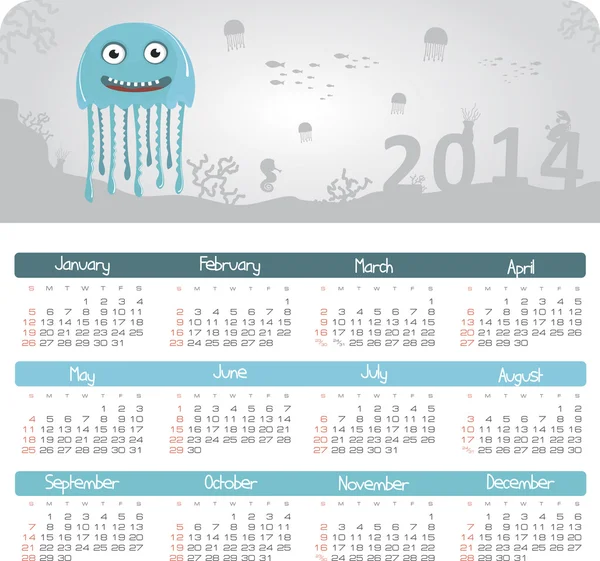 Calendrier 2014 — Image vectorielle