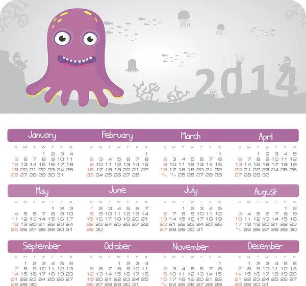 Calendrier 2014 — Image vectorielle