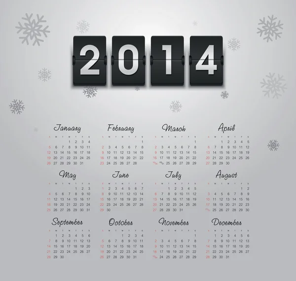 Calendrier 2014 — Image vectorielle