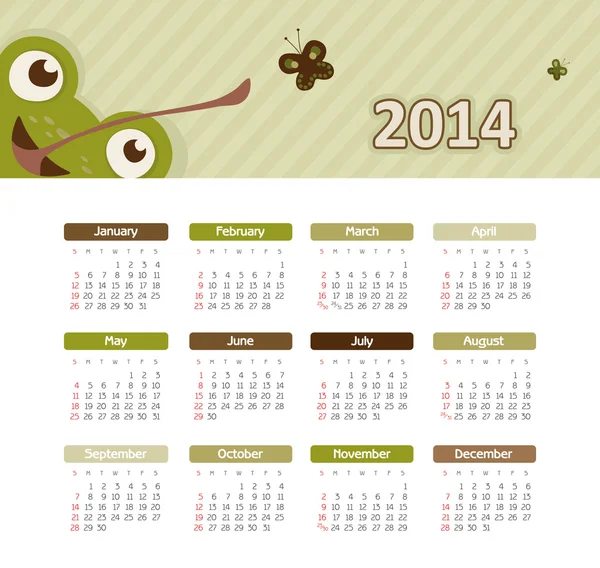 Calendar 2014 — Stock Vector