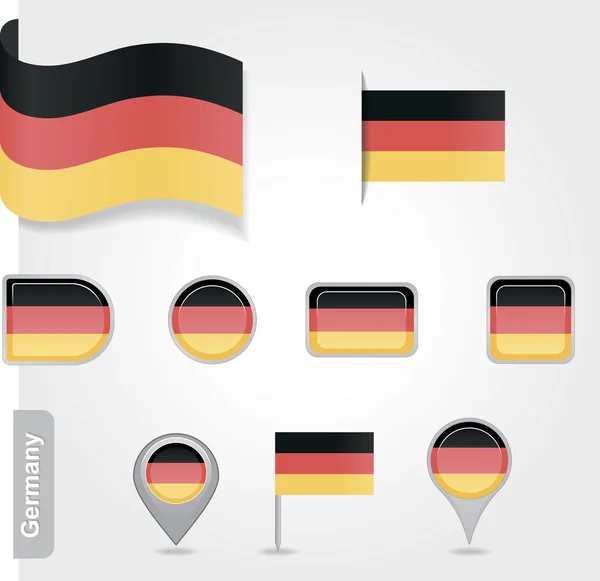 Allemagne icône ensemble de drapeaux — Image vectorielle