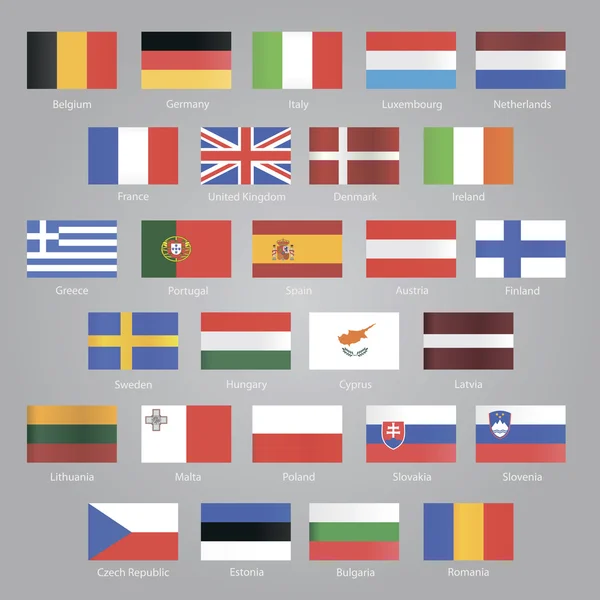 Eu 諸国の国旗 — ストックベクタ