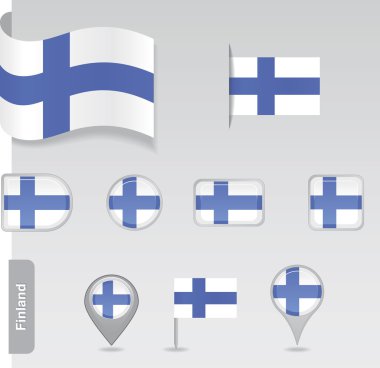 bayraklarını Finlandiya Icon set
