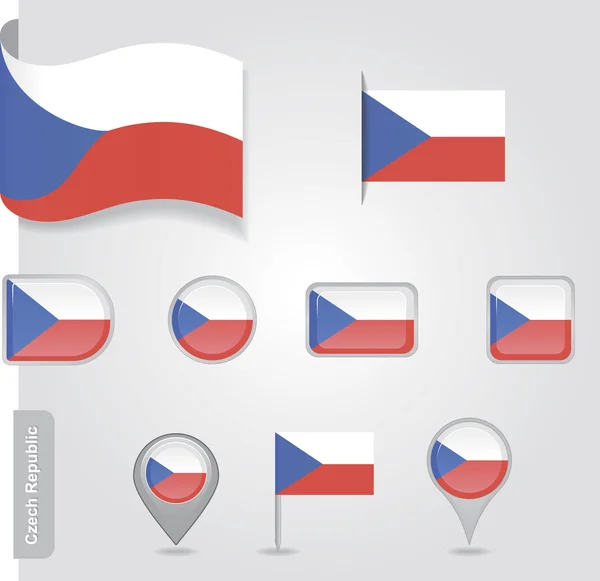 チェコ共和国の旗のアイコン — ストックベクタ