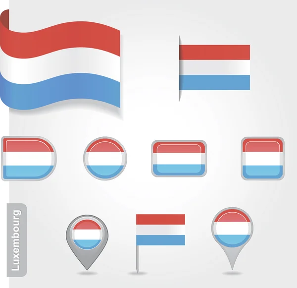 Lüksemburg bayrağı simgesi — Stok Vektör