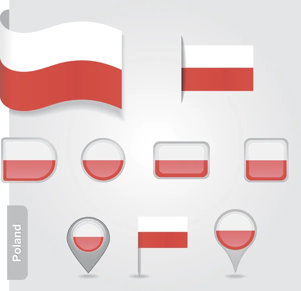 Bandeira de poland — Vetor de Stock