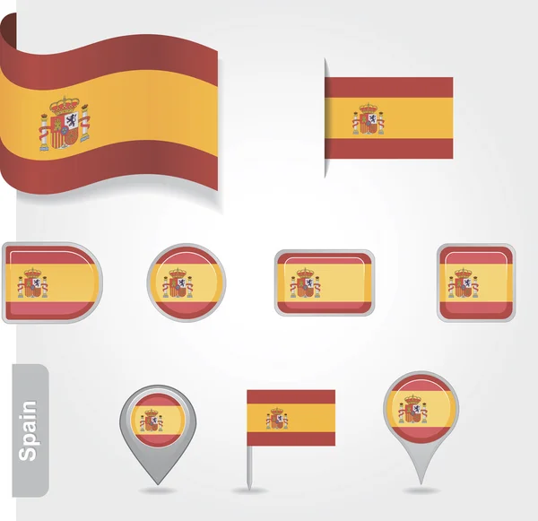 Španělská vlajka ikonu — Stockový vektor