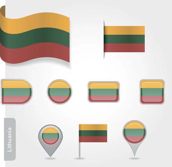 Litouwse vlag, pictogram — Stockvector