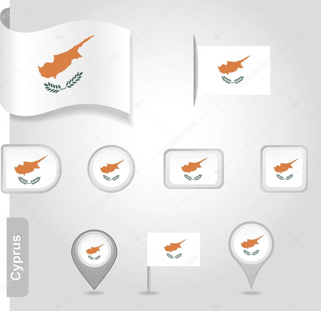 Cyprus icon set of flags