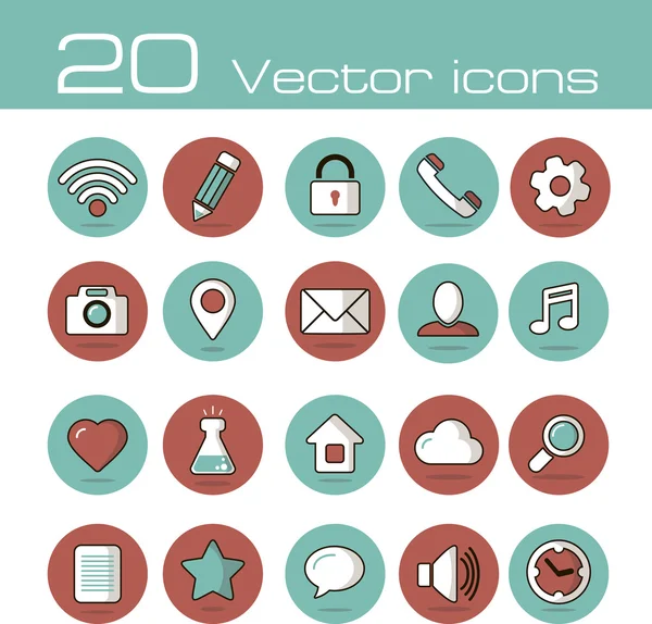 Vector icons set — Stock Vector