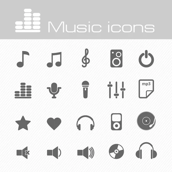 Hudební ikony nastavit — Stockový vektor