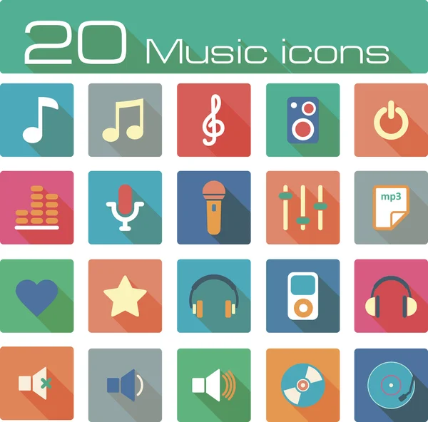 Conjunto de iconos musicales — Vector de stock