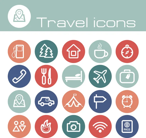 Conjunto de iconos de viaje — Vector de stock