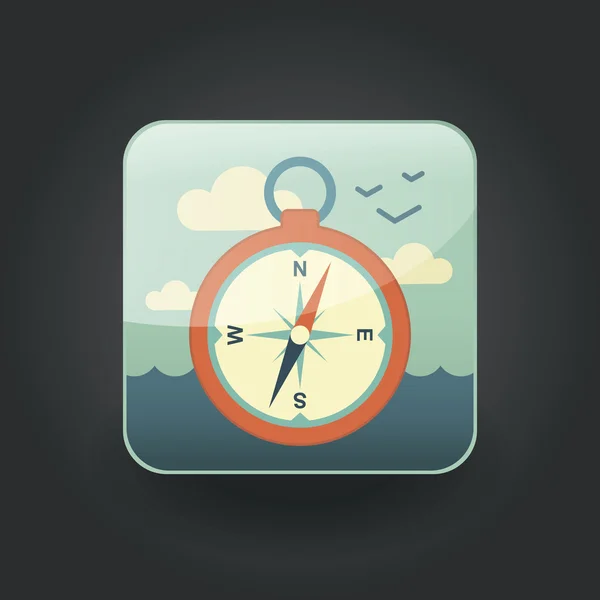 App-Symbolkompass — Stockvektor
